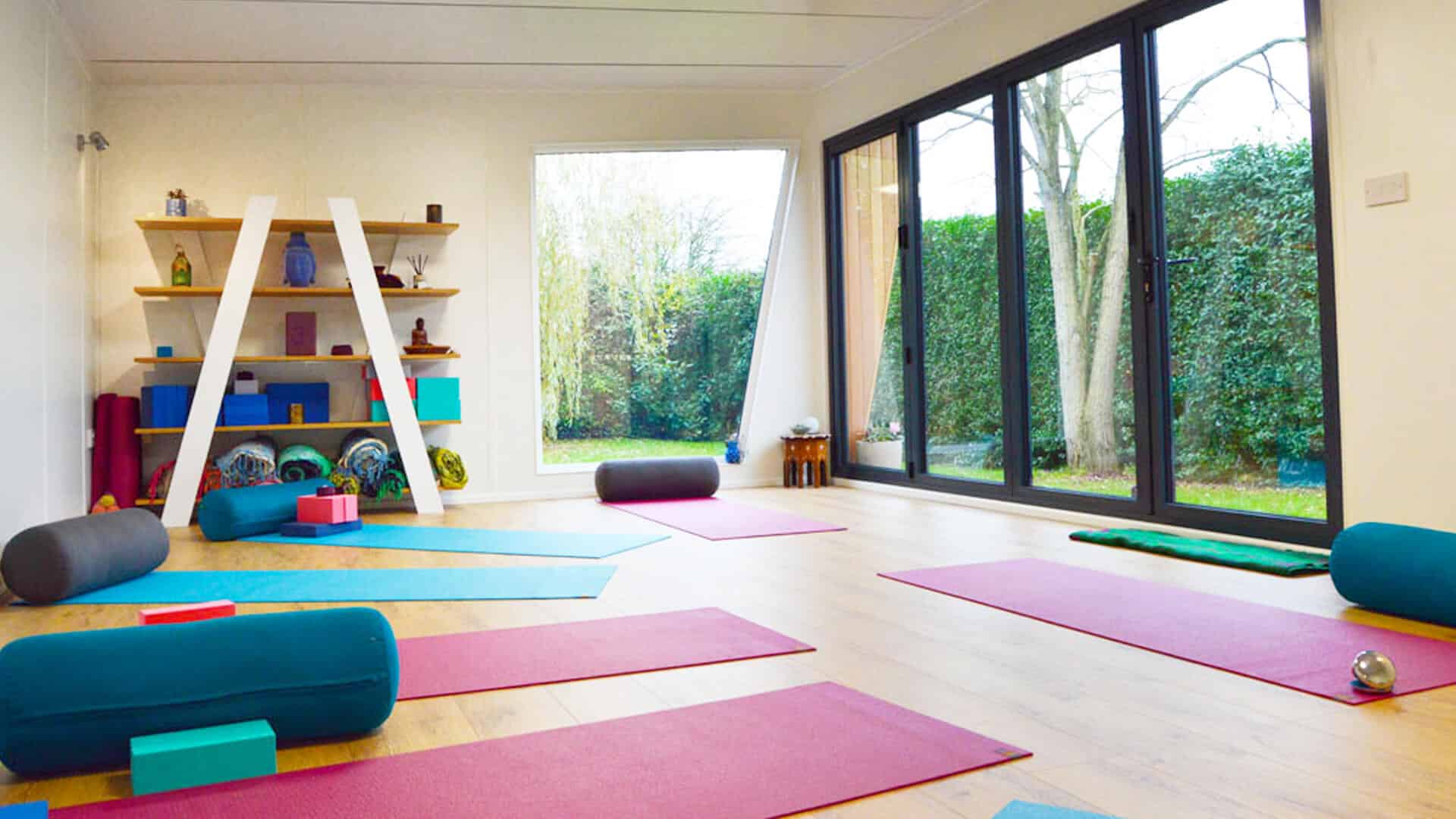 Image result for yoga studio mat storage ideas